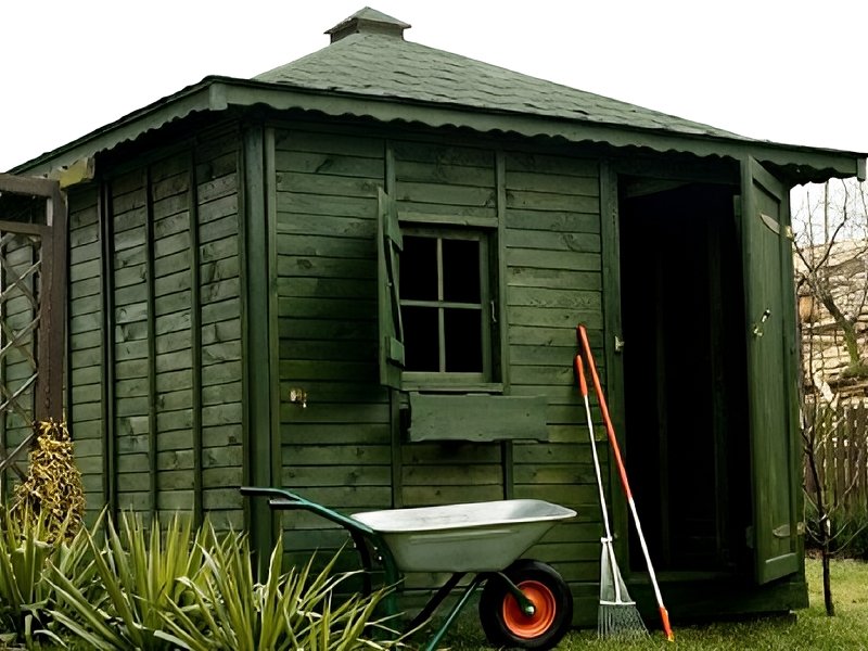 Domek narzędziowy, dach czterospadowy