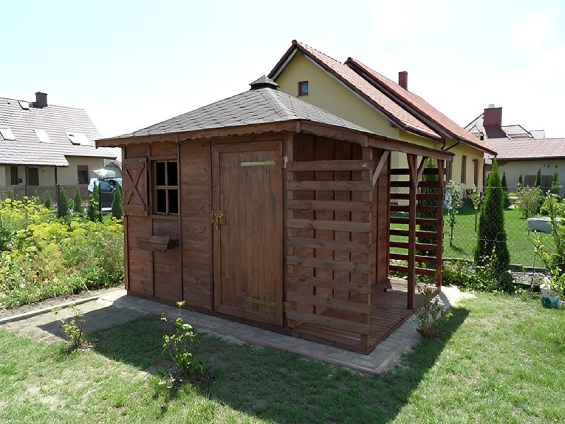 Domek ogrodowy Zebra, dach czterospadowy