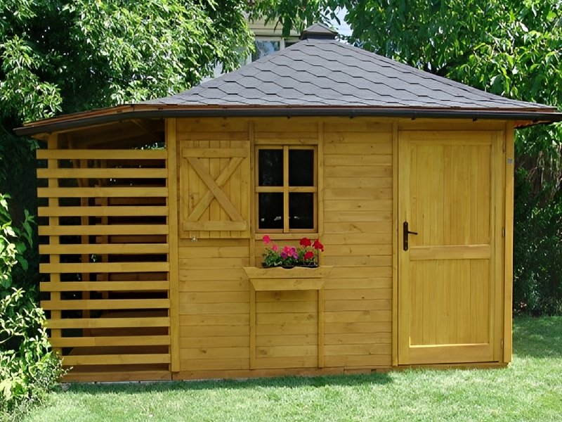 Domek ogrodowy Zebra, dach czterospadowy