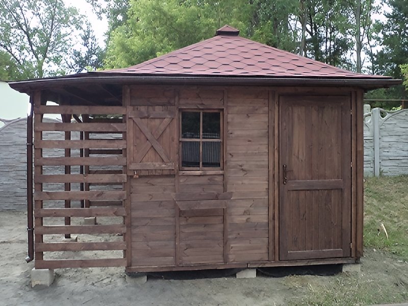 Domek ogrodowy Zebra, dach czterospadowy