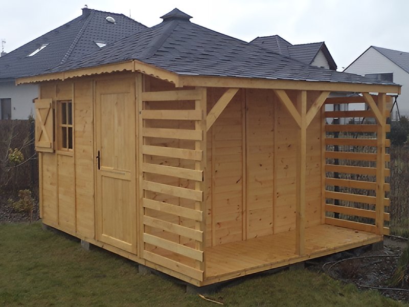 Domek ogrodowy Zebra, dach czterospadowy