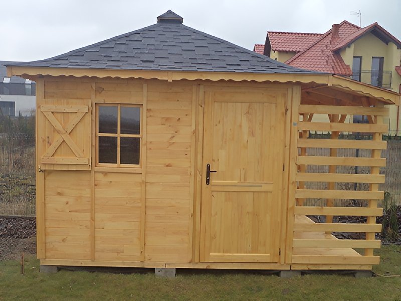 Domek ogrodowy Zebra, dach czterospadowy