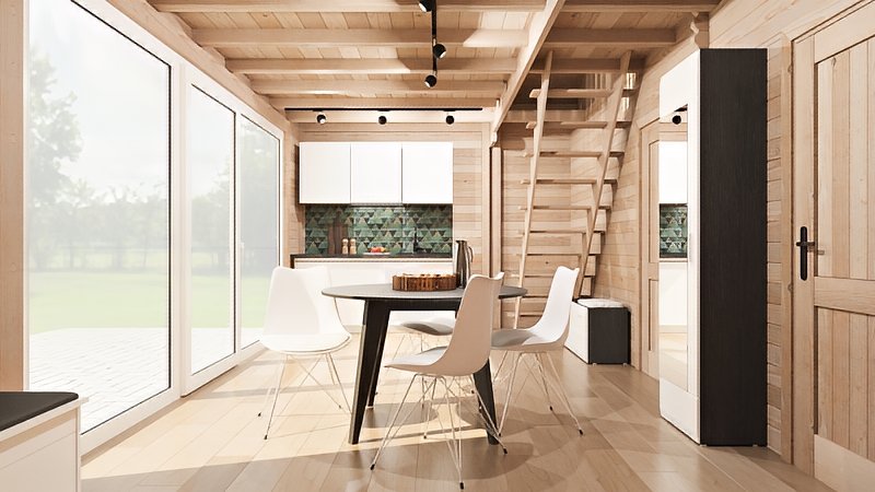 Domek z poddaszem Lena - przykład aranżacji wnętrza Domek z poddaszem Lena - przykład aranżacji wnętrza