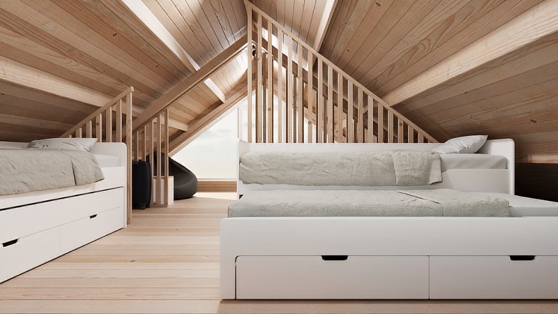 Domek z poddaszem Lena - przykład aranżacji wnętrza Domek z poddaszem Lena - przykład aranżacji wnętrza