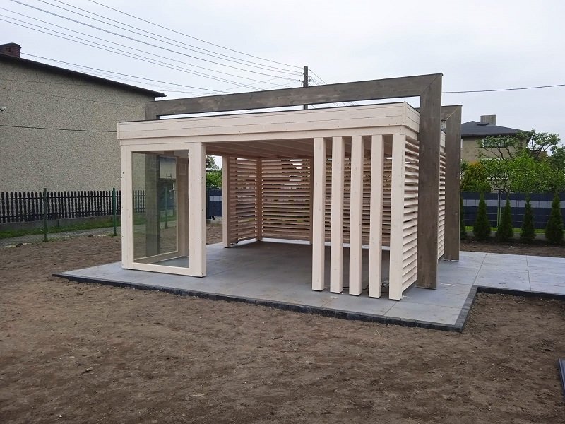 Altana nowoczesna według indywidualnego projektu - realizacja 2. Altana nowoczesna według indywidualnego projektu - realizacja 2.