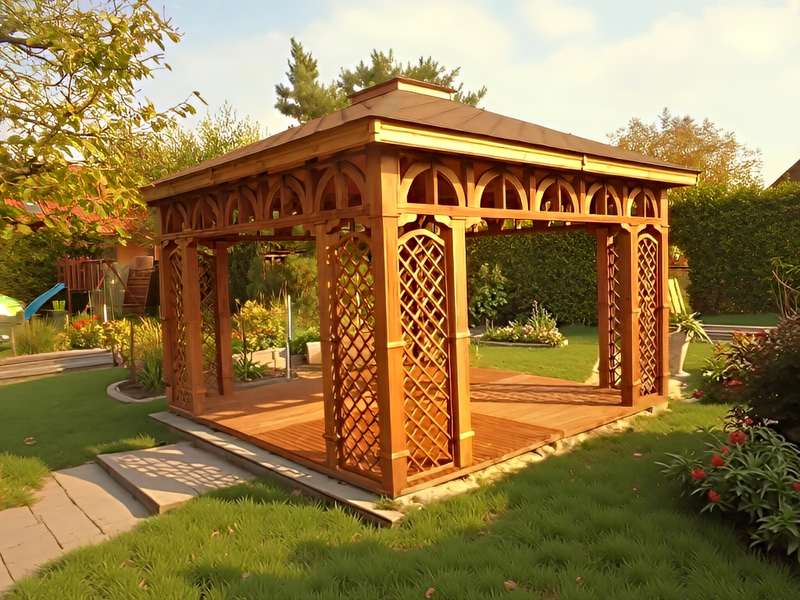 Altana 5 czterokątna klasyczna i elegancka, ryflowane słupy.