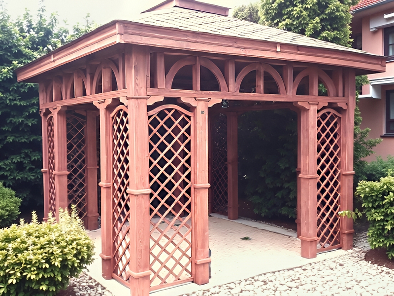 Altana 5 czterokątna klasyczna i elegancka, ryflowane słupy.