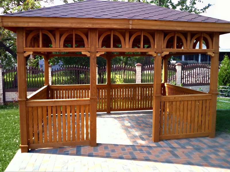 Altana 7 parkowa, 3x4,5 m, wykonana z drewna sosnowego.