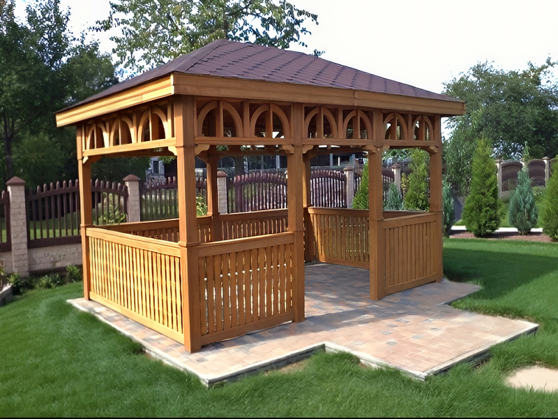 Altana 7 parkowa, 3x4,5 m, wykonana z drewna sosnowego.