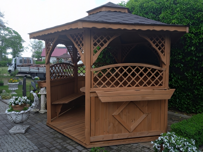 Altana 27 drewniana sosnowa sześciokątna