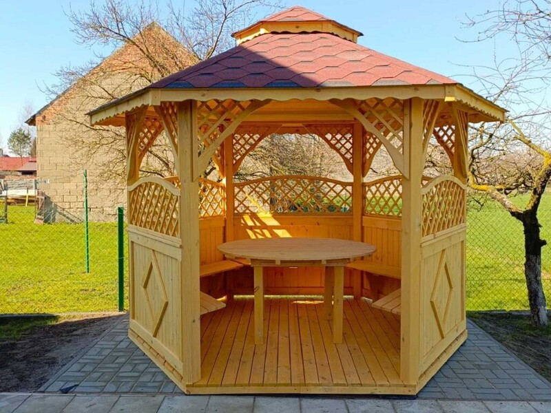 Altana 27 drewniana sosnowa sześciokątna