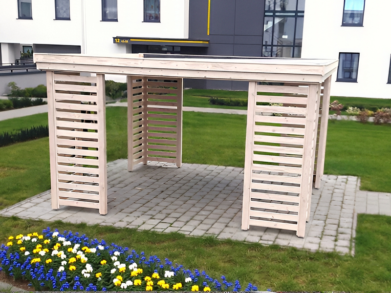 Altana 10 sosnowa czterokątna, proste deseczki.