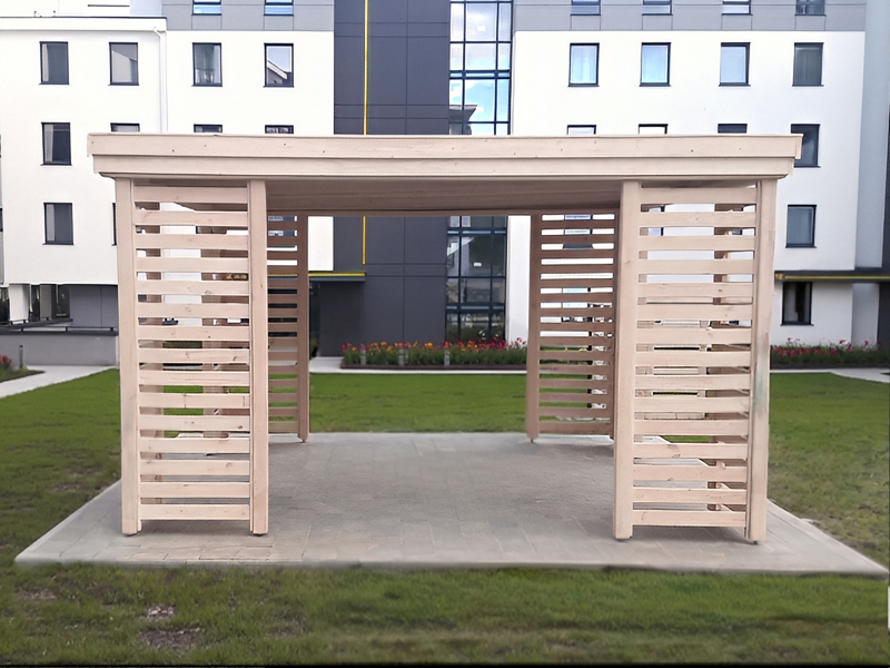 Altana 10 sosnowa czterokątna, proste deseczki.