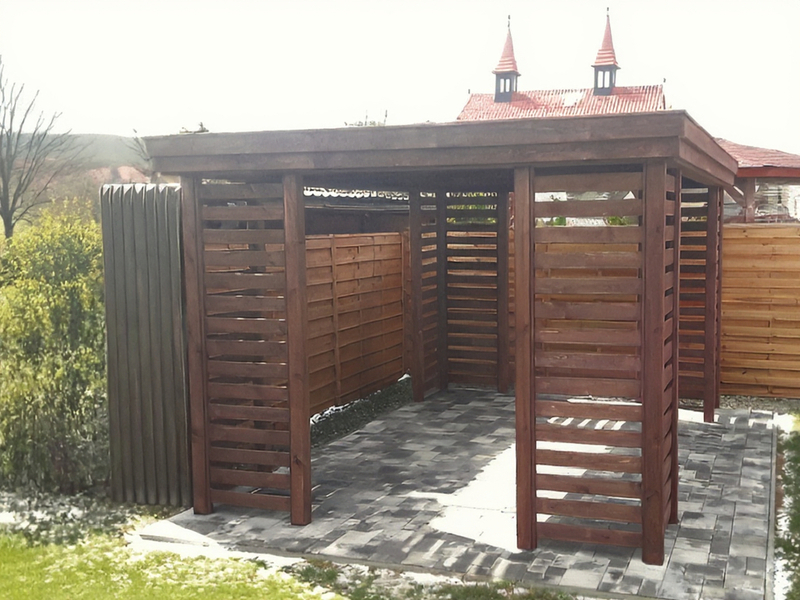 Altana 10 sosnowa czterokątna, proste deseczki.