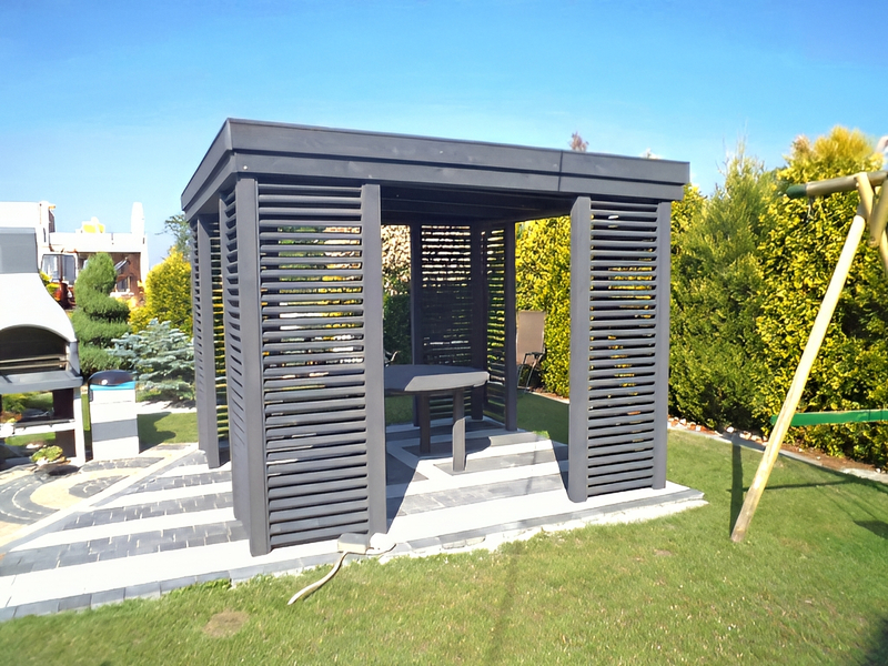 Altana 10 sosnowa czterokątna, ukośne deseczki. Altana 10 sosnowa czterokątna, ukośne deseczki.