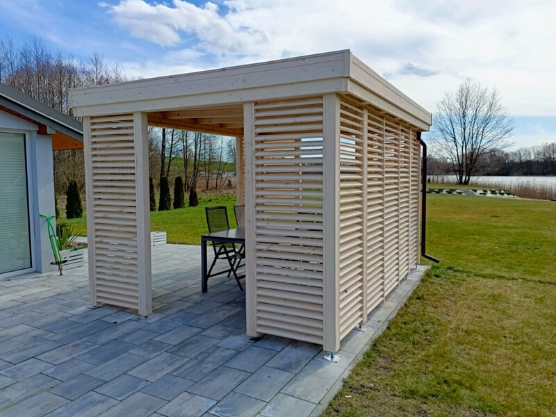 Altana 10 sosnowa czterokątna, ukośne deseczki. Altana 10 sosnowa czterokątna, ukośne deseczki.