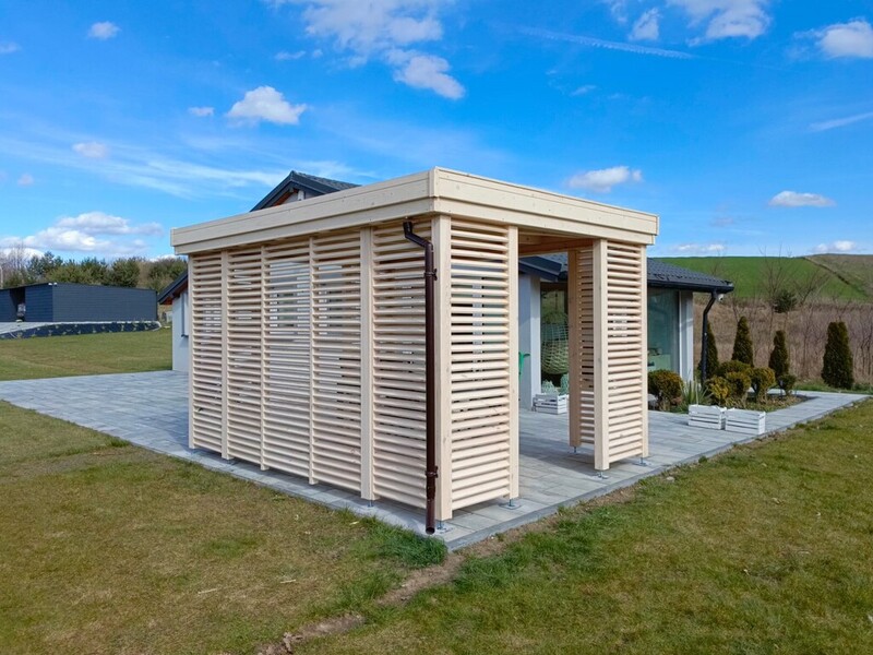 Altana 10 sosnowa czterokątna, ukośne deseczki. Altana 10 sosnowa czterokątna, ukośne deseczki.