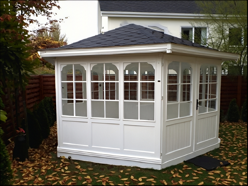 Altana 15 drewniana sosnowa sześciokątna, oszklona.