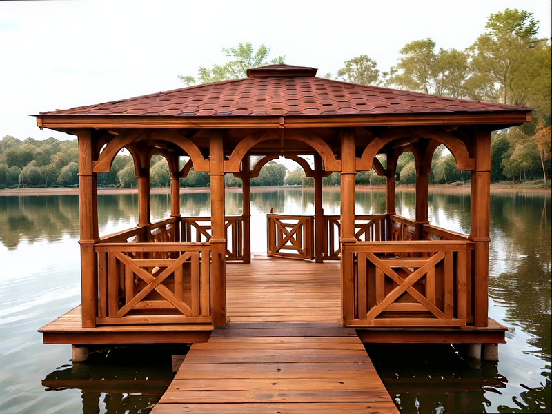 Altana 18 drewniana sosnowa czterokątna, ryflowane słupy.