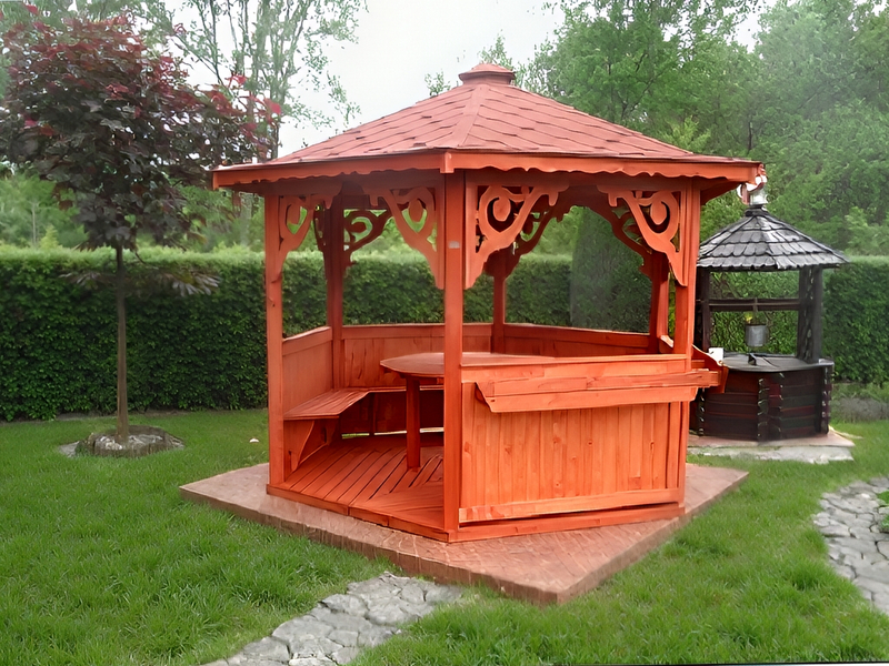 Altana 19 drewniana sosnowa sześciokątna.