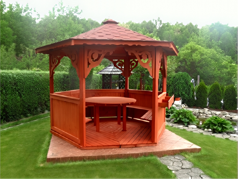 Altana 19 drewniana sosnowa sześciokątna.