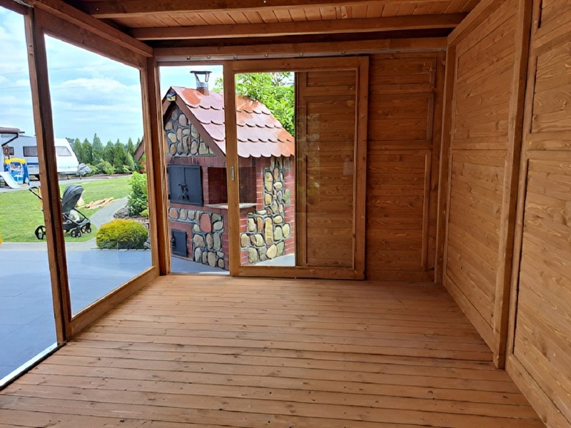 Altana 21 sosnowa prostokątna, szklana.