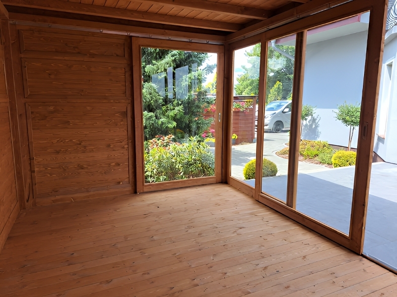 Altana 21 sosnowa prostokątna, szklana.