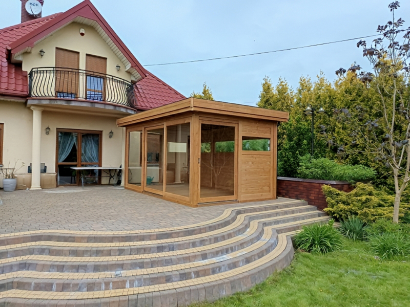 Altana 21 sosnowa prostokątna, szklana.