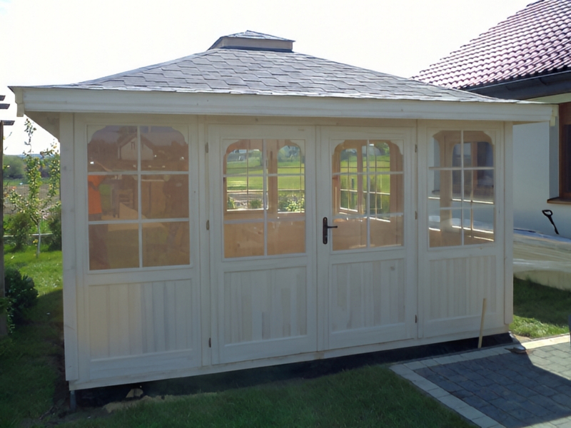 Altana 23 szklana drewniana sosnowa prostokątna z modyfikacją Altana 23 szklana drewniana sosnowa prostokątna z modyfikacją