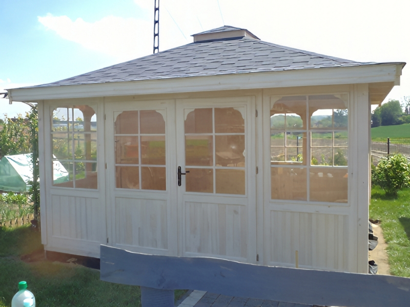 Altana 23 szklana drewniana sosnowa prostokątna z modyfikacją Altana 23 szklana drewniana sosnowa prostokątna z modyfikacją