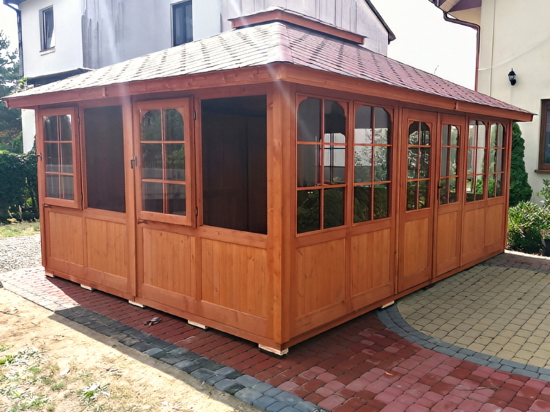 Altana 23 szklana drewniana sosnowa prostokątna większy rozmiar Altana 23 szklana drewniana sosnowa prostokątna większy rozmiar