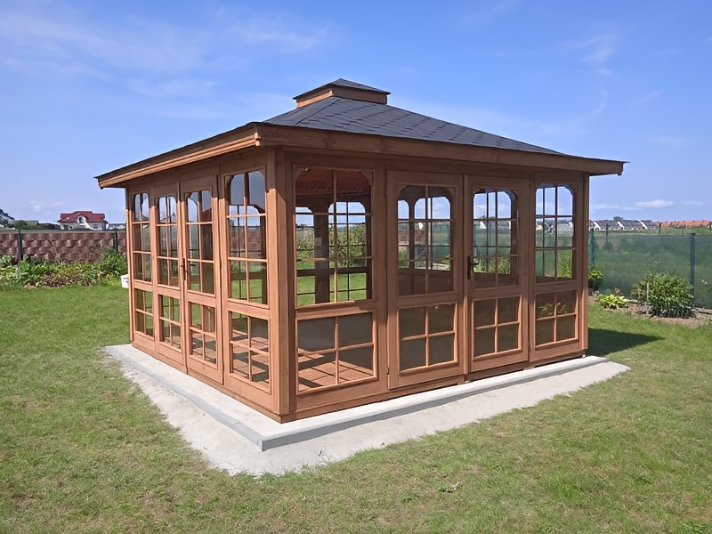 Altana 32 drewniana sosnowa oszklona kapelusz Altana 32 drewniana sosnowa oszklona kapelusz