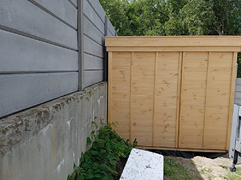 Domek narzędziowy drzwi dwuskrzydłowe dach płaski Domek narzędziowy drzwi dwuskrzydłowe dach płaski