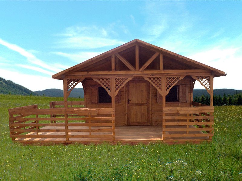 Domek letniskowy z bocznym tarasem