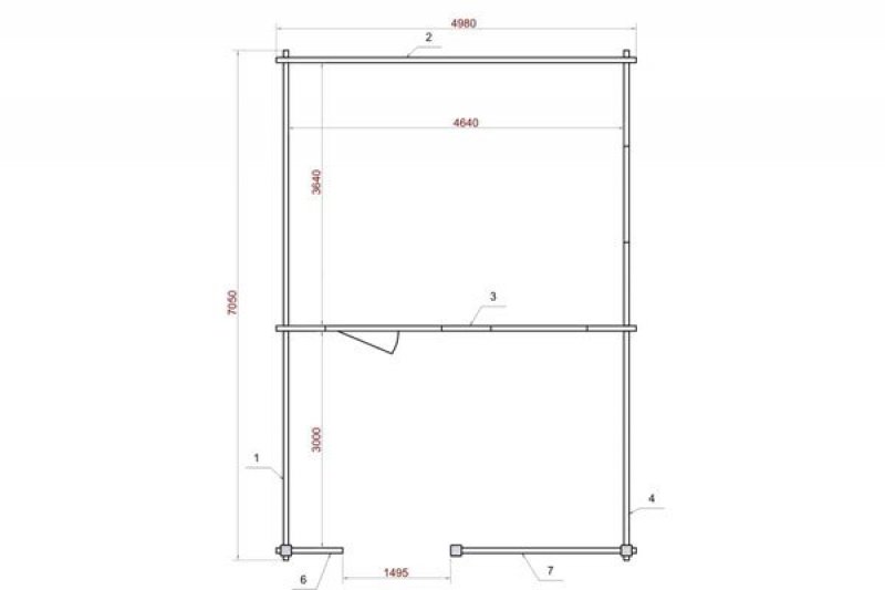 Domek z bali - Olga - rzut domku