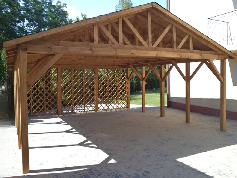 Wiata nr 1 z dachem dwuspadowym Wiata nr 1 z dachem dwuspadowym