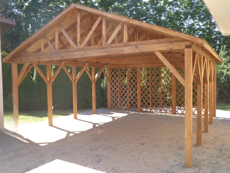 Wiata nr 1 z dachem dwuspadowym Wiata nr 1 z dachem dwuspadowym