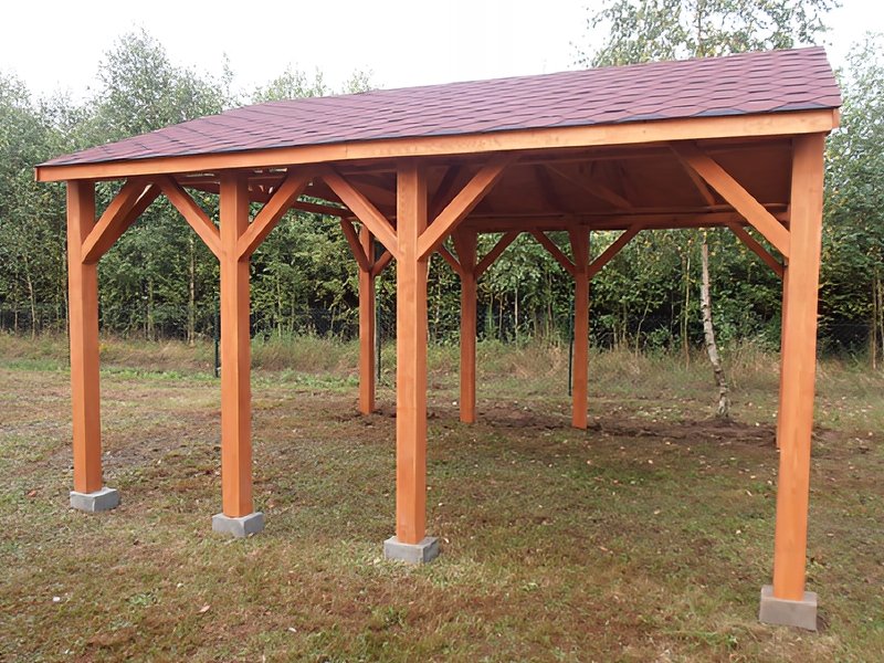 Wiata nr 1 z dachem dwuspadowym Wiata nr 1 z dachem dwuspadowym