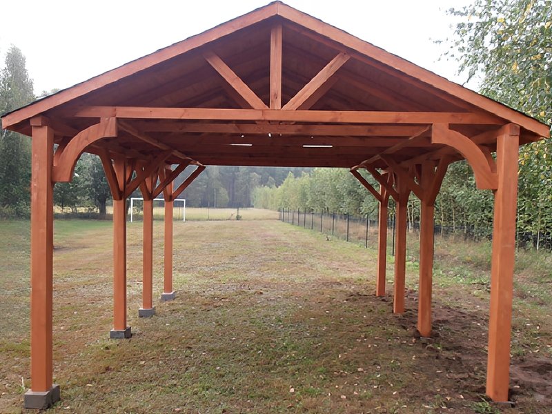 Wiata nr 1 z dachem dwuspadowym Wiata nr 1 z dachem dwuspadowym